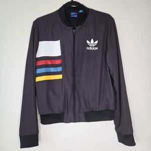 Adidas Originals Retro Women’s Track Jacket Size M Black Floral Print Bomber